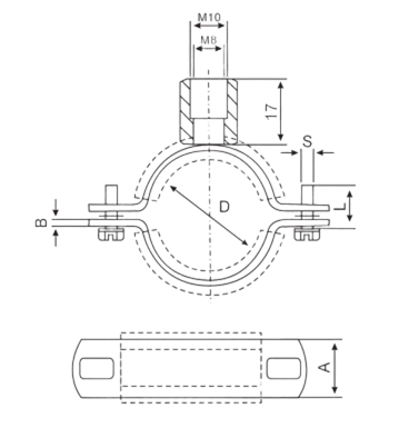 Двухвинтовой хомут для труб с резиновой футеровкой