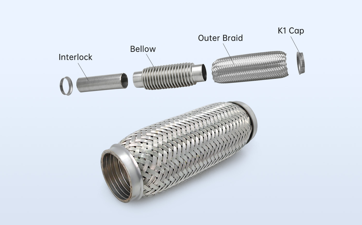 Гибкая выхлопная труба с замковой втулкой