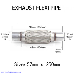 57мм x 250мм Выхлопная труба Flexi Pipe Flex Joint Ремонт гибкой трубы